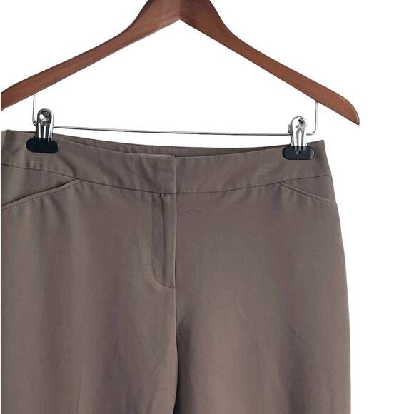 Chicos Pants Women SP Brown Straight Leg Zip Clasp Closure Pockets Lightweight - Picture 6 of 13